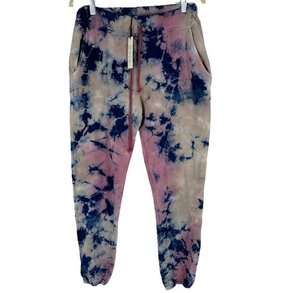 Daydreamer Small Rouge Storm Marbled Purple Blue Tie Dye Jogger Pants NWT - Picture 2 of 6
